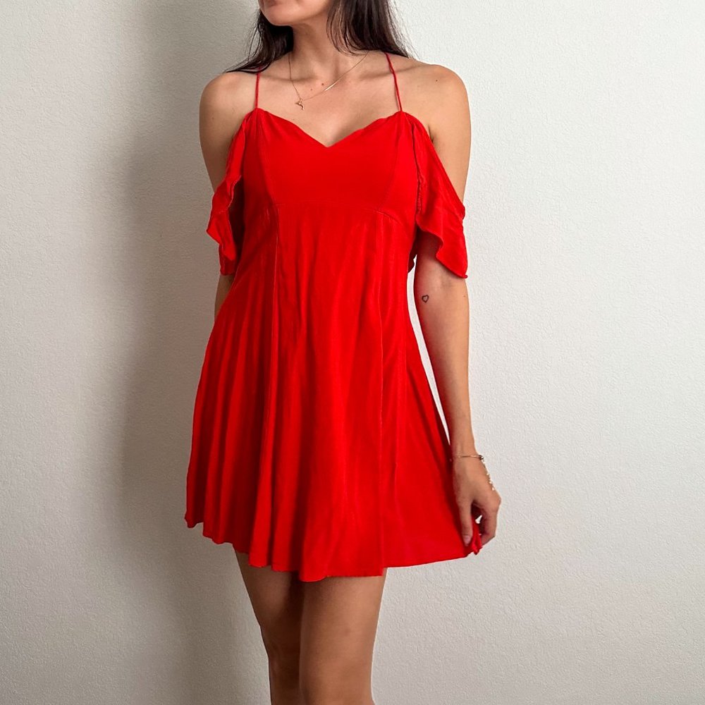 Red Ruffle Dress - Picture 2 of 6